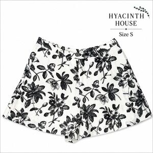 Hyacinth House Floral Shorts Womens Small Ivory Black High Rise 27 Waist